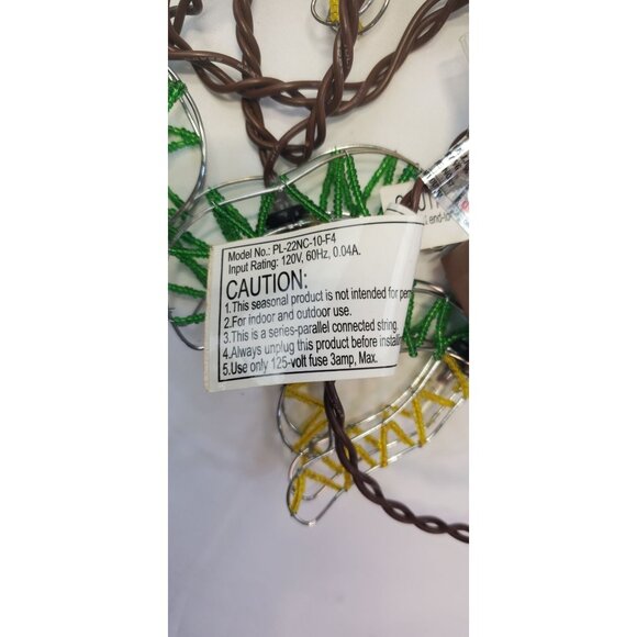 Vintage Beaded Palm Tree String Lights Indoor Outdoor Green Yellow - Picture 2 of 4